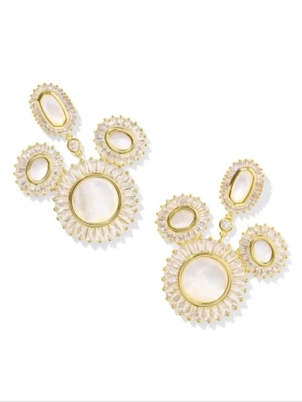 💛▪️Kendra Scott Mickey Mouse  Gold and Mother-of-Pearl Crystal Drop Earrings